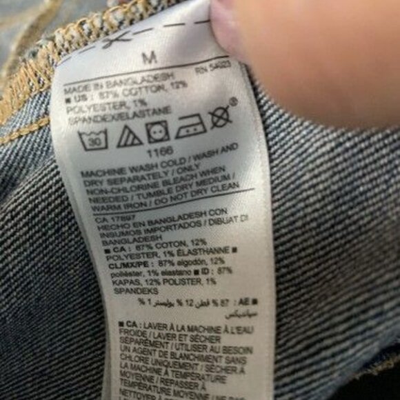 OLD NAVY Button Down Collared Dark Wash Blue Denim Jean Jacket Women's Size M - Picture 7 of 8